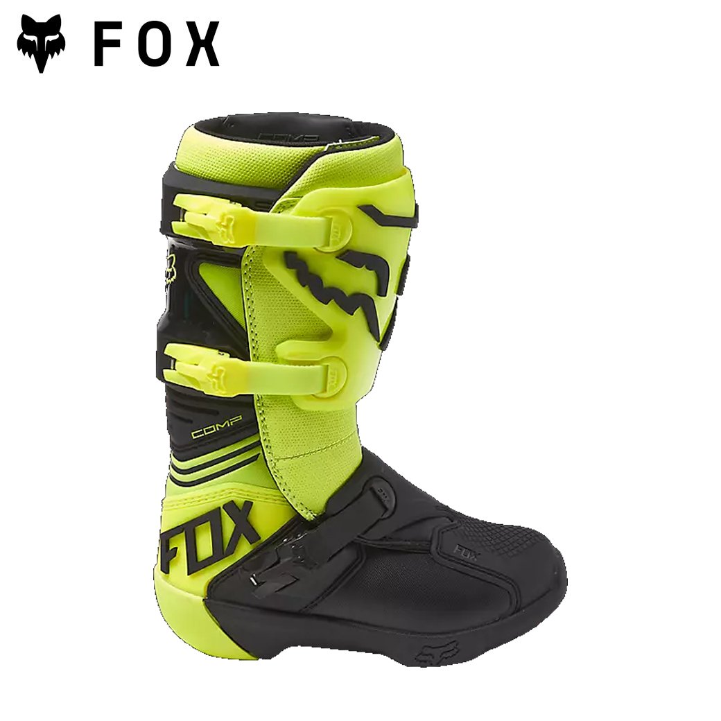 FOX YTH COMP BOOT-BUCKLE FLUORESCENT YELLOW