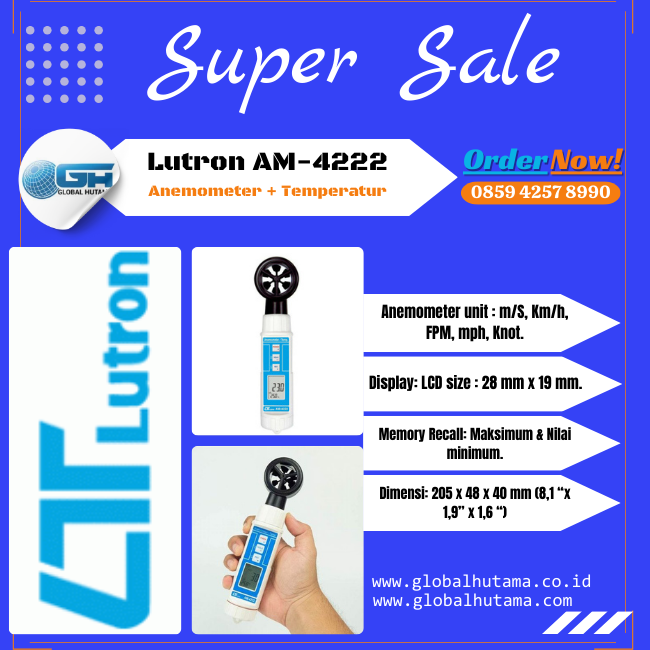 Lutron AM-4222 Anemometer + Temperatur