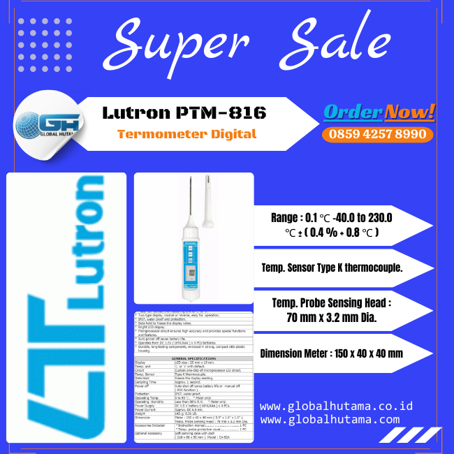 Lutron PTM-816 Termometer Digital
