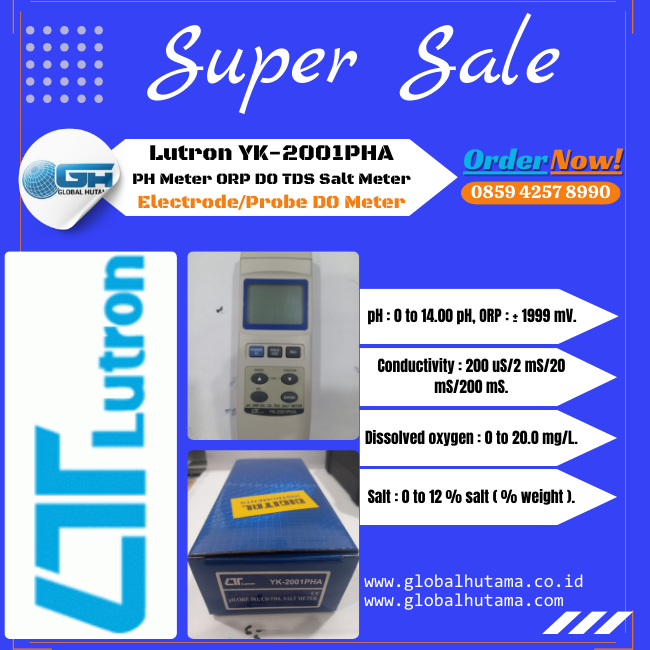 Lutron YK-2001PHA PH Meter ORP DO TDS Salt Meter