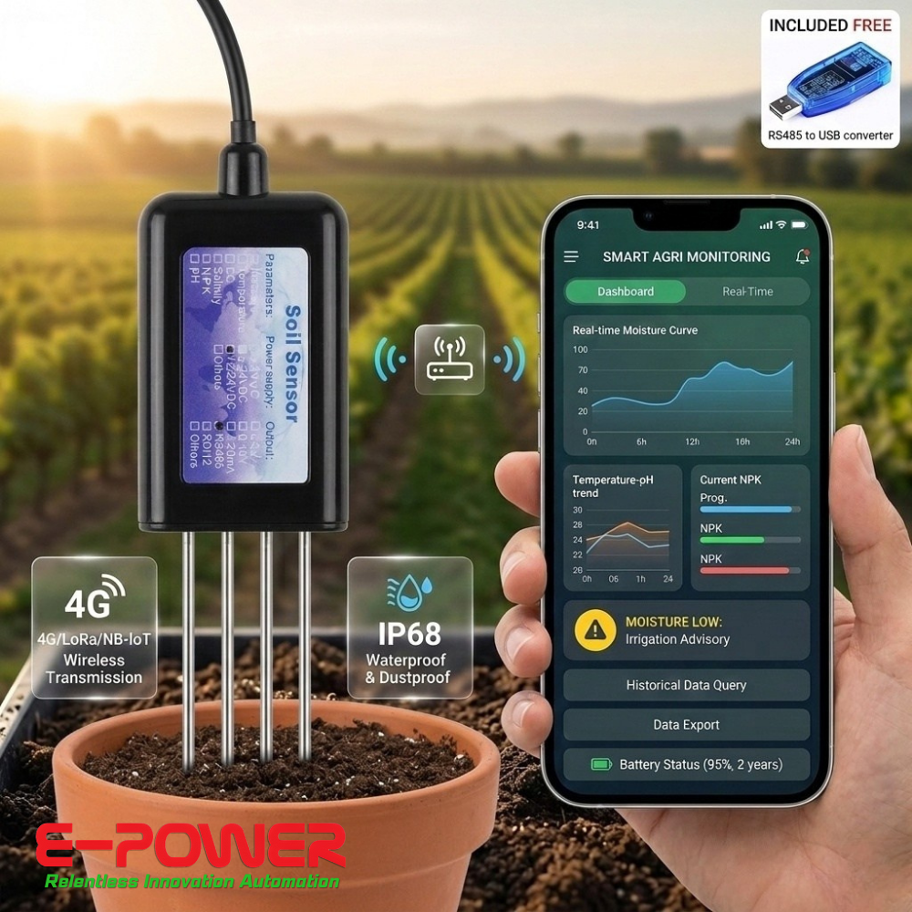 Manufacturer USB Type-C Output 8 In 1 Integrated Soil NPK Soil pH Sensor