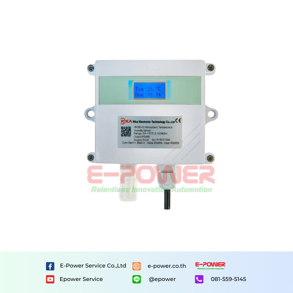 Rika RK330-02 Wall-mounted Ambient Temperature & Humidity Sensor