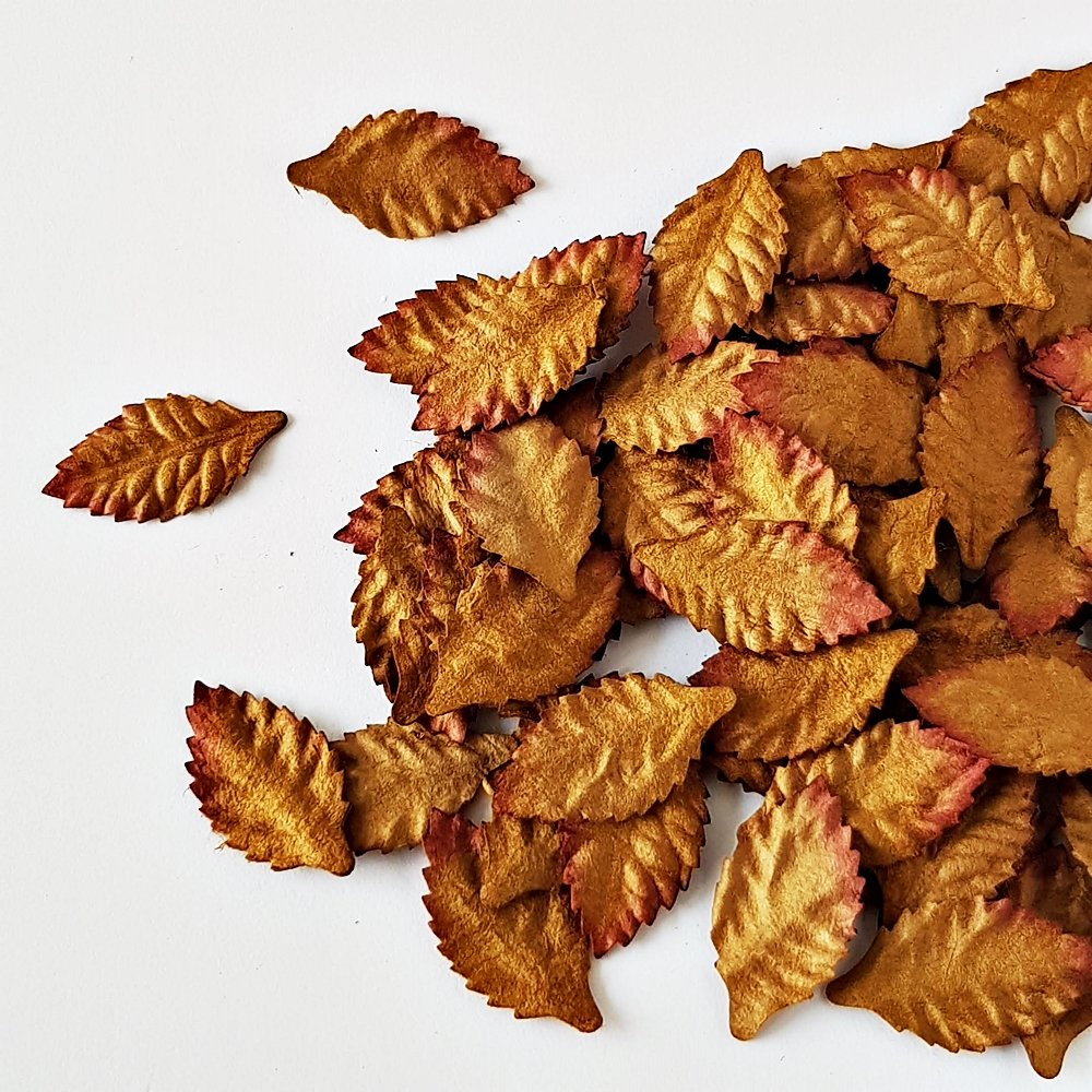 Set 100 Pcs. Brown Leaves Mulberry Paper