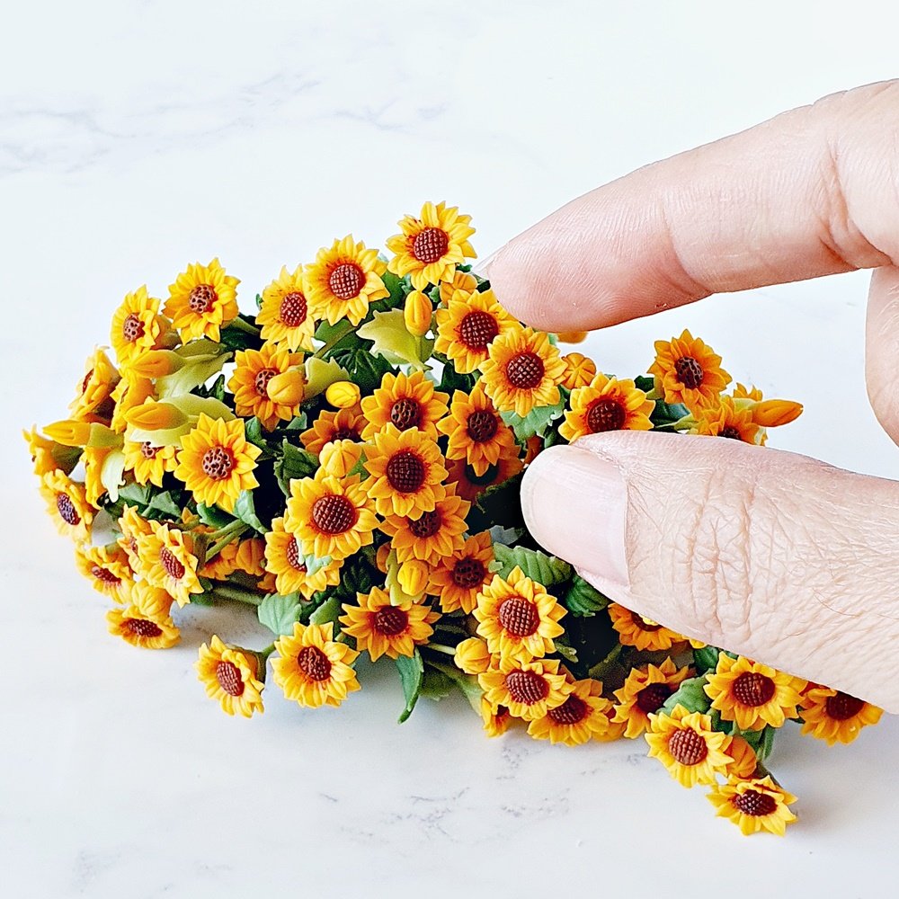 Sunflowers Handmade Miniature Clay Flowers