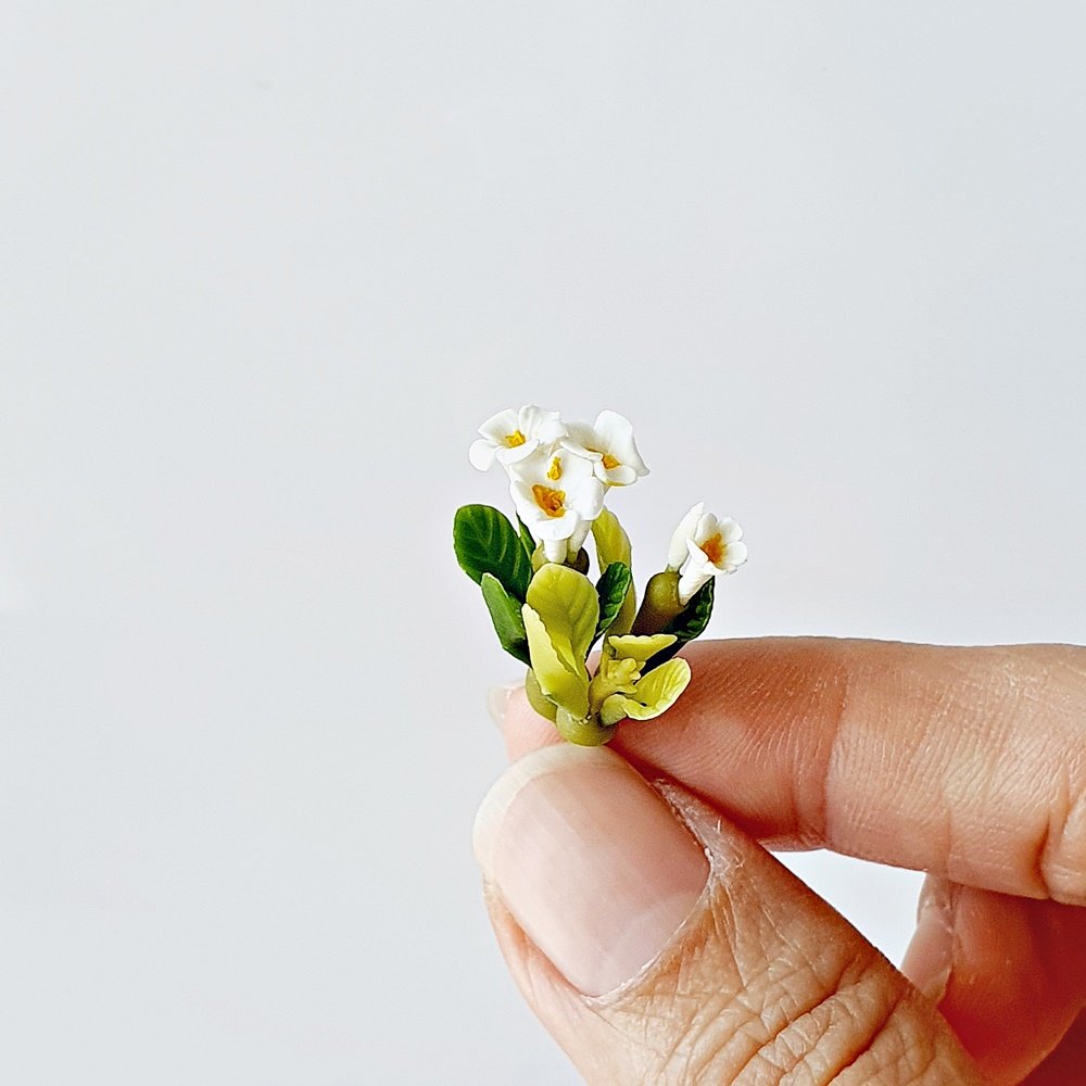 10 Dollhouse Miniature Flowers Handmade Clay Flowers 