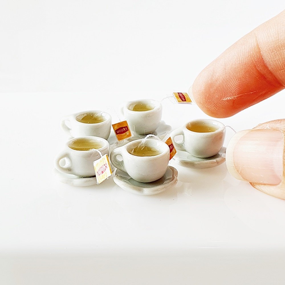 5 Set Hot Tea in Ceramic Cups