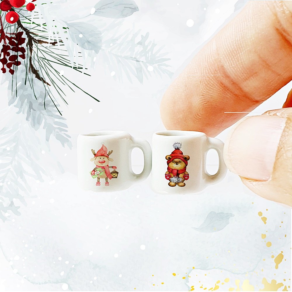Ceramic Christmas Coffee Mugs 15 mm. Set 2 Pcs.