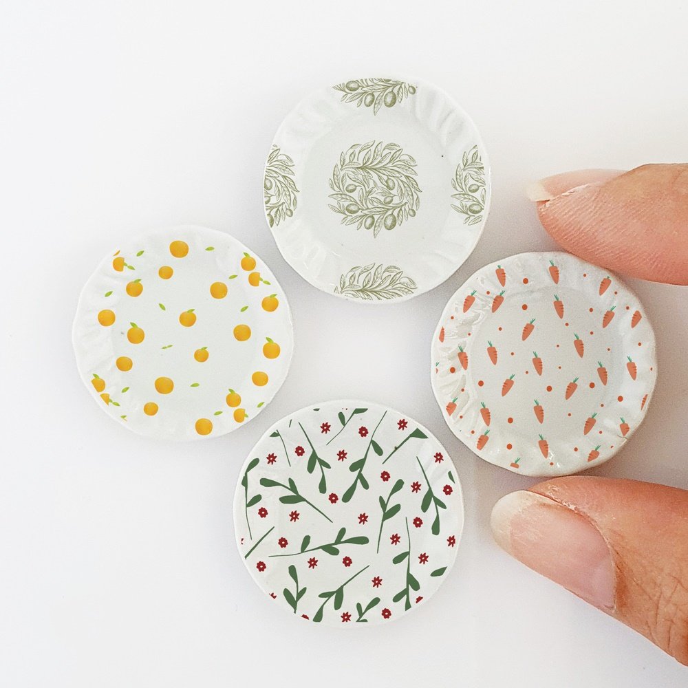 Ceramic Dinnerware Plates Tiny Flowers Set