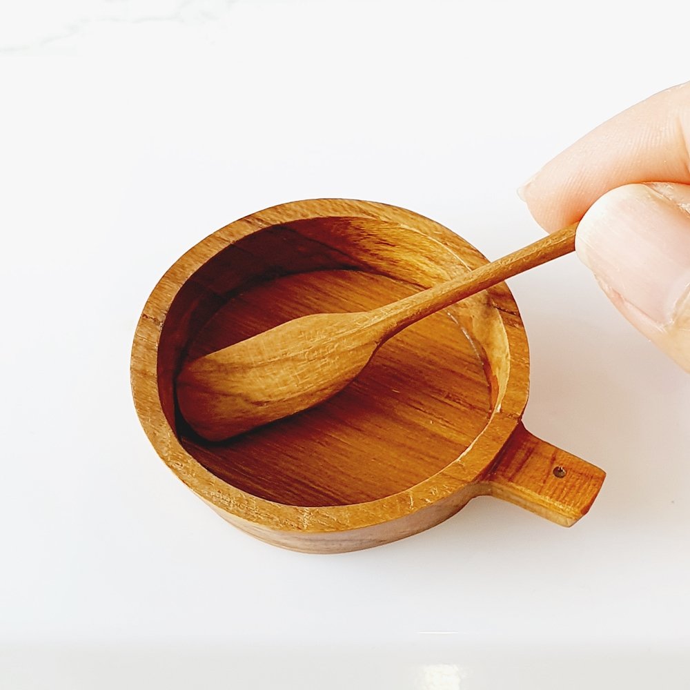 Natural Teak Wood bowls with spatula