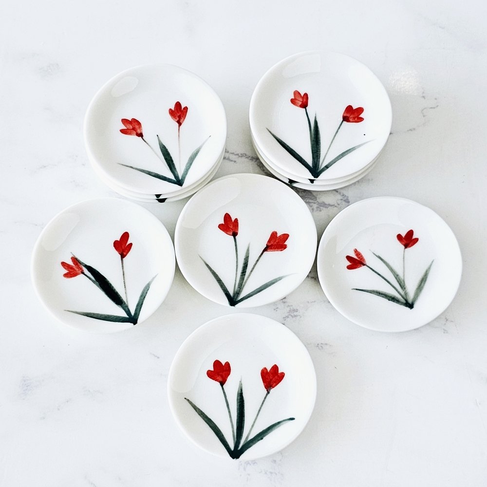 Ceramic Plate Tulip Hand painted