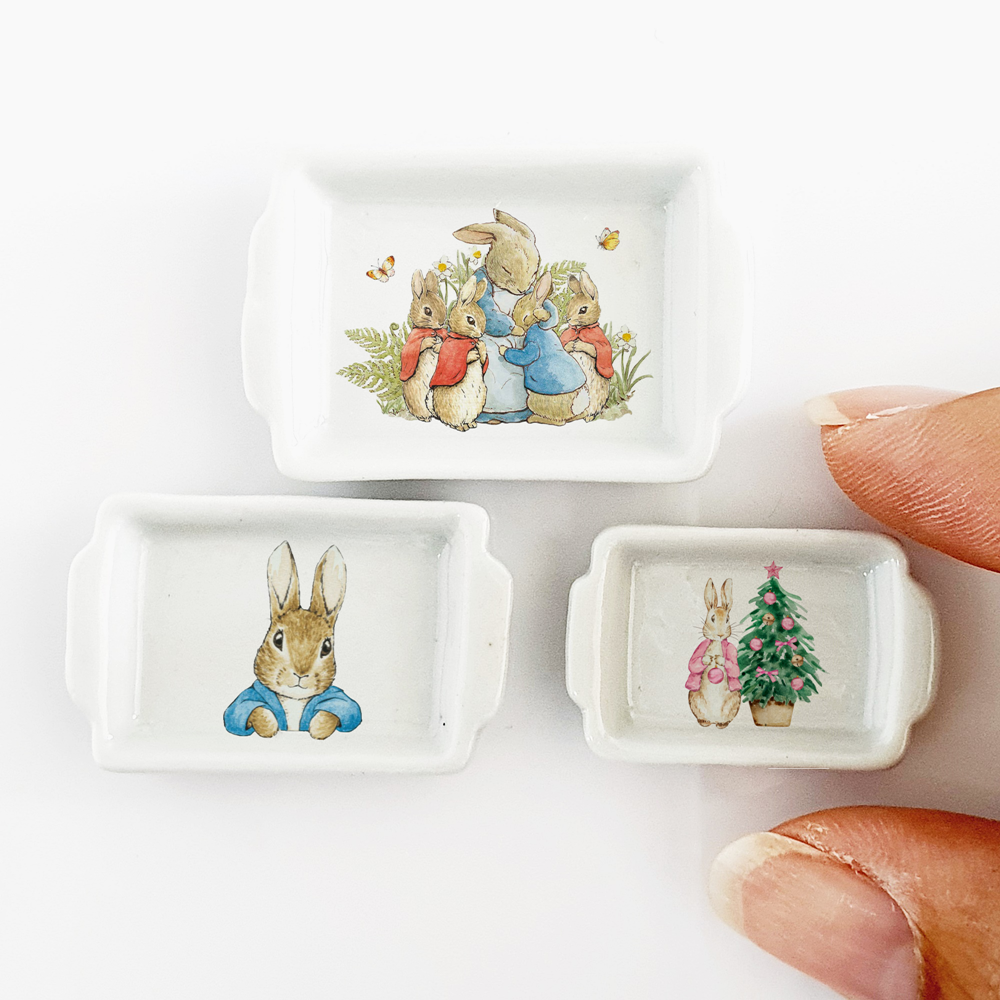 Ceramic Tray Peter Rabbit design Set 3 Pcs
