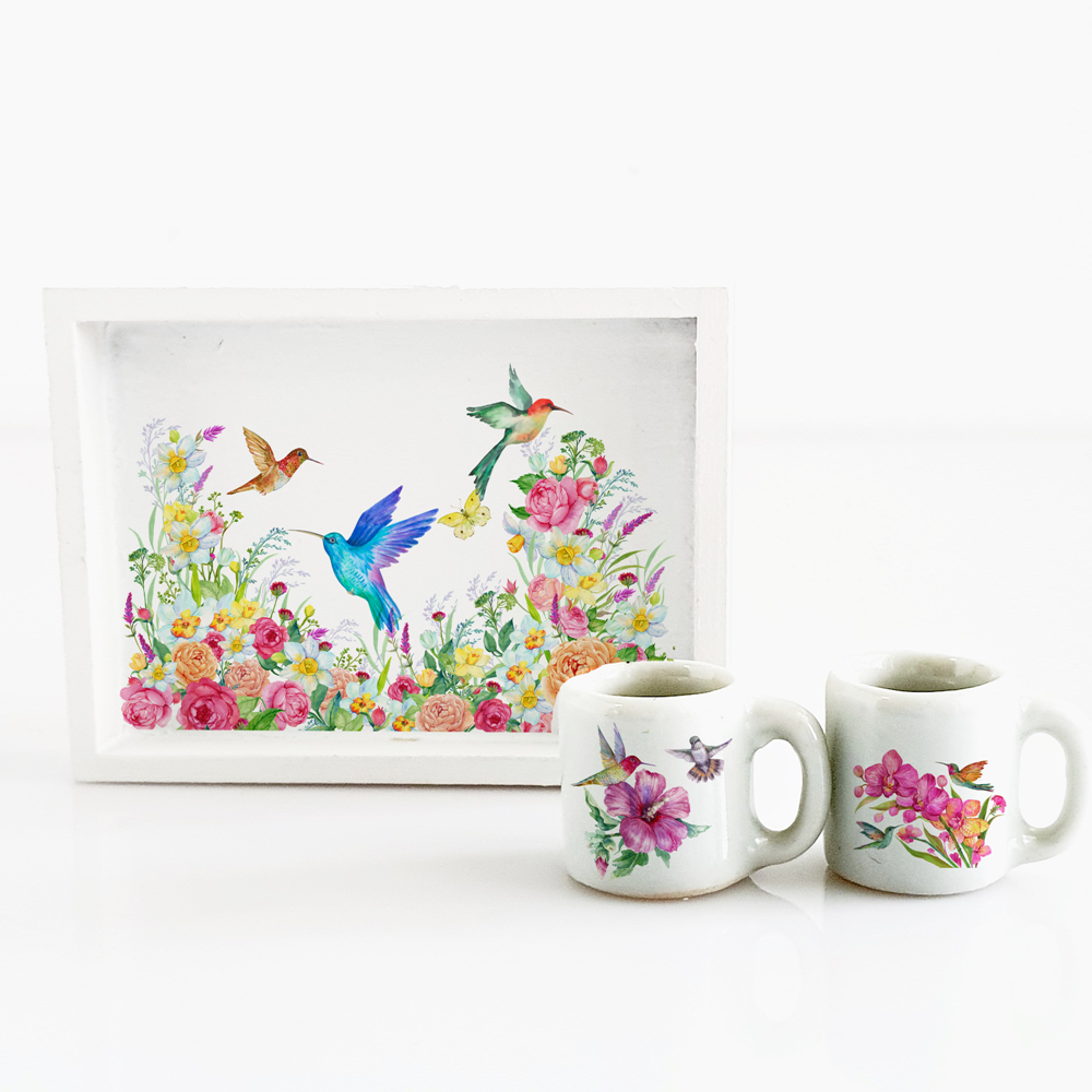 Enchanting Hummingbird Miniature Mug Set