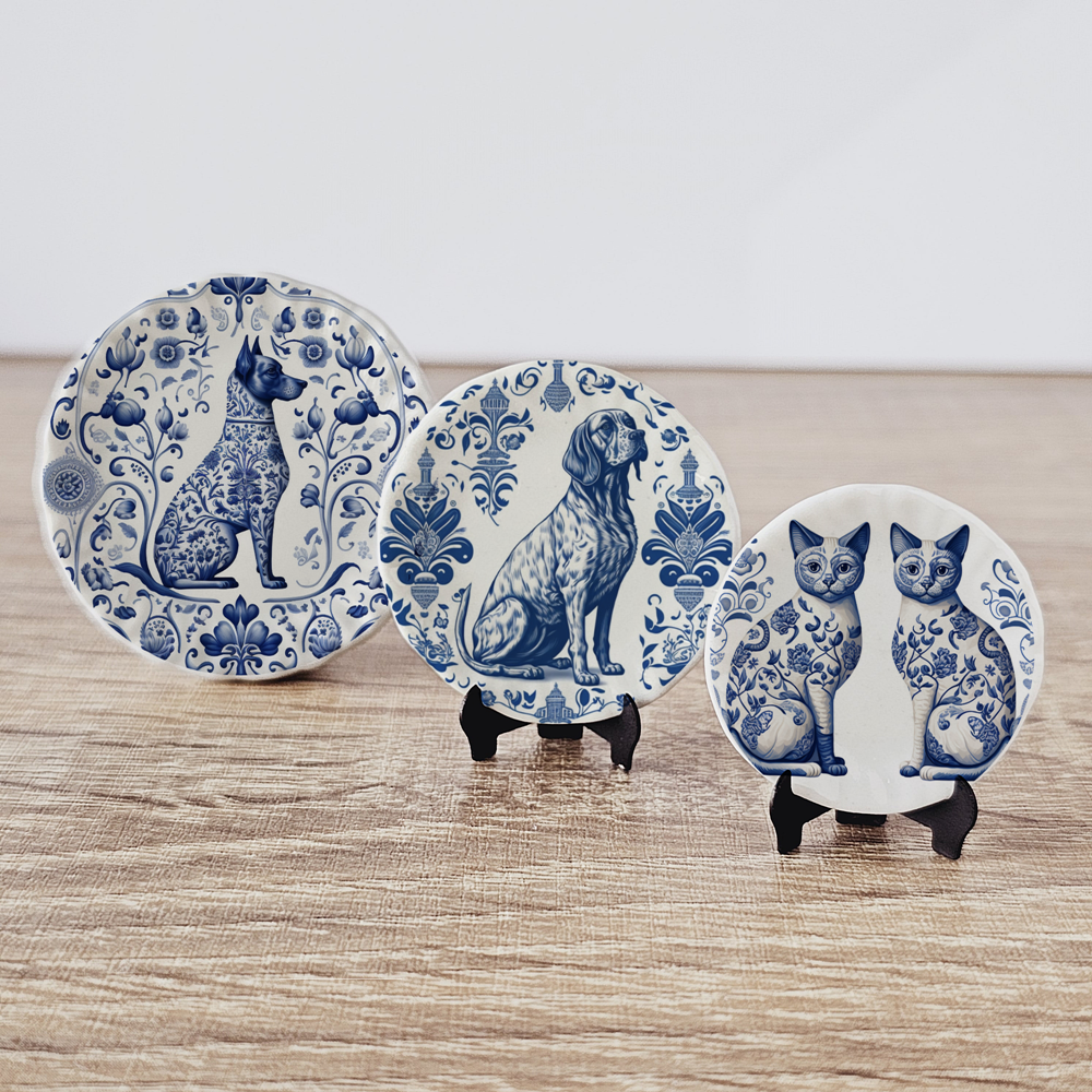Blue Delf Ceramic plates Set 3 Pcs