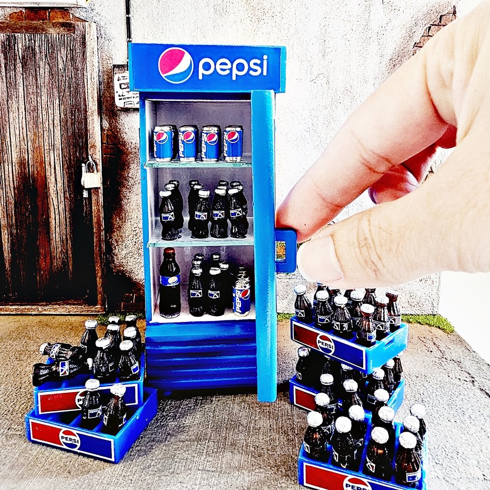 Pepsi Beverage fridge cabinet with bottles Tray Set