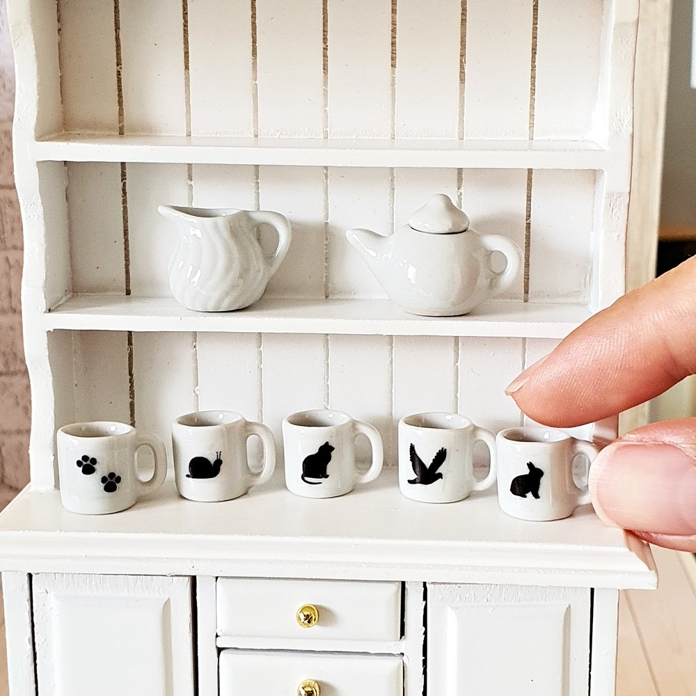 Dollhouse Miniatures Ceramic Coffee Tea Cup Mug Mixed Animal Mini Tiny Decoration