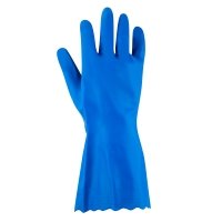 ถุงมือผ้า PVC สีฟ้า