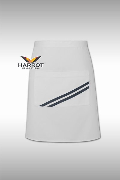White - Grey Half Short Apron The Steet (FSA0181)