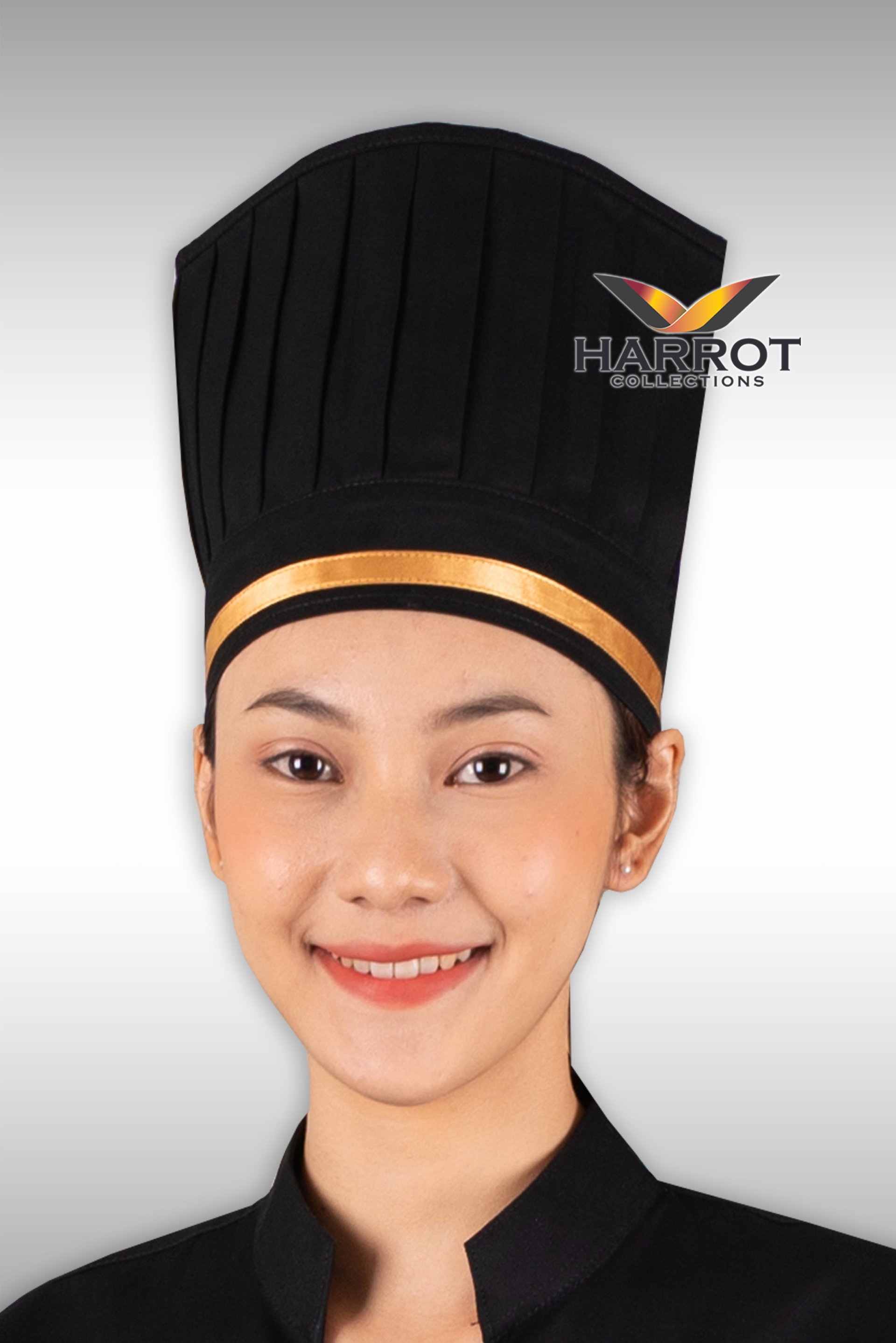 Black Long Chef Hat 7 inches - harrot