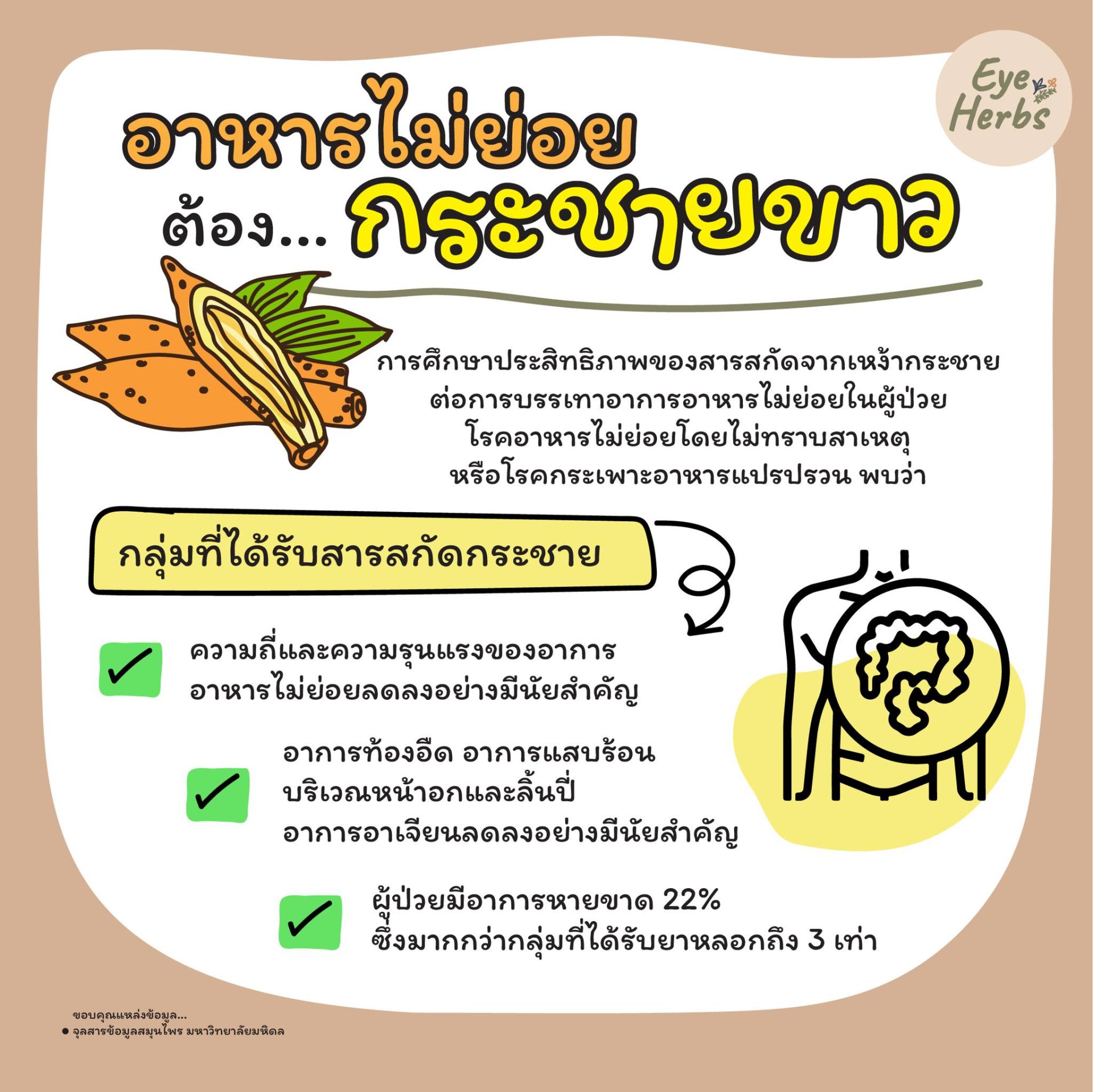อาหารไม่ย่อย ต้อง... กระชายขาว