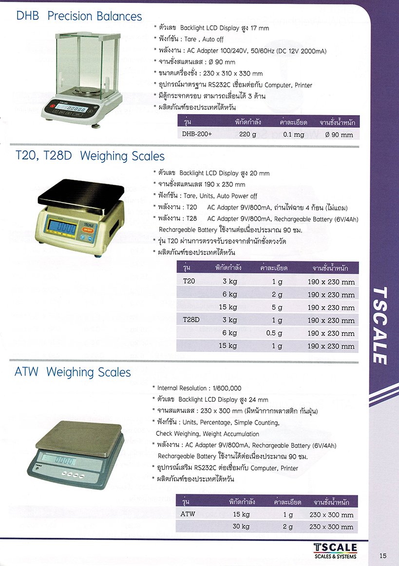 INDUSTRIAL SCALE CATALOGUE thaimetrology