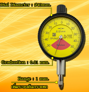 Small Dial Indicators Range 0 - 1mm. Graduation 0.01mm.
