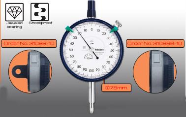 Large Dial Indicators Range 0 - 1mm. Graduation 0.001mm [series 3109]