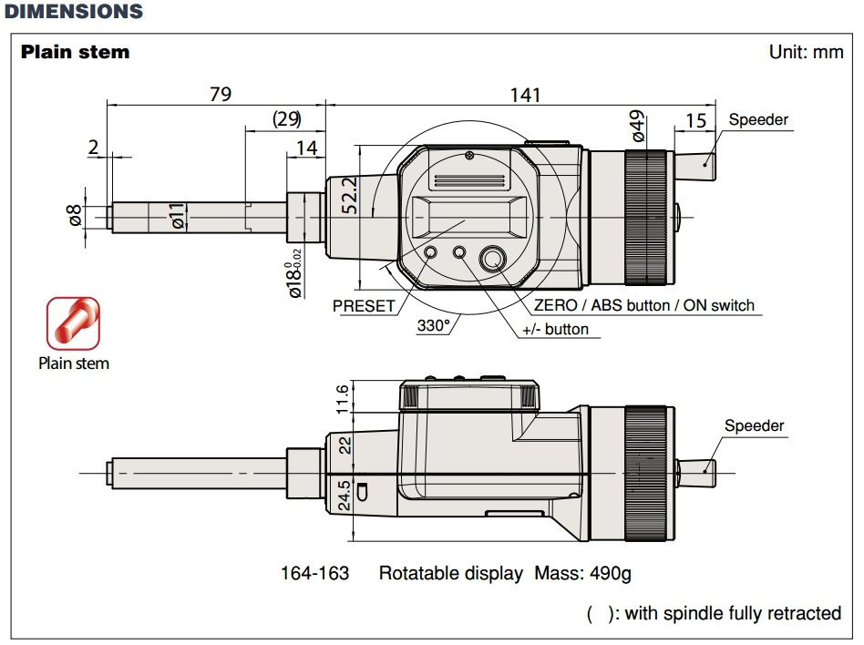 Digimatic Micrometer Heads SERIES 164/350 thaimetrology