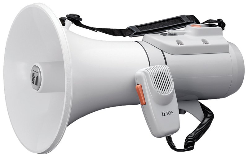 โทรโข่งแบบมือถือ TOA ER-2215W โทรโข่งกำลังขับ 15 วัตต์ มีเสียงนกหวีด