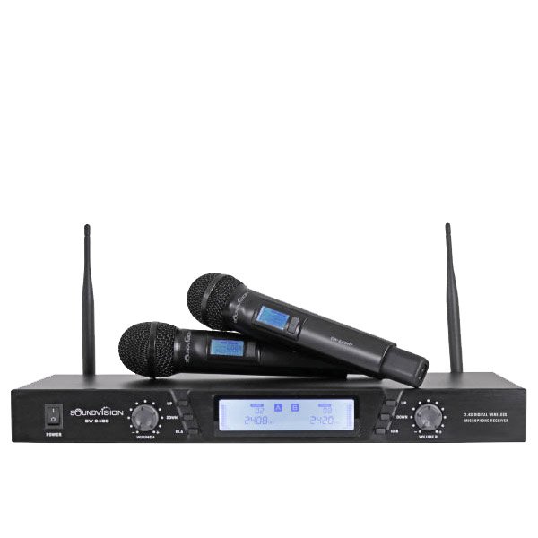 ไมโครโฟนไร้สายแบบคู่ SOUNDVISION DW-240D/HT 2.4GHz Digital Wireless Microphone Systems