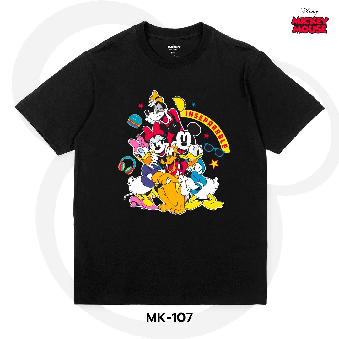 Mickey Mouse เสื้อยืดลิขสิทธิ์ คอกลม แขนสั้น (MK-107)