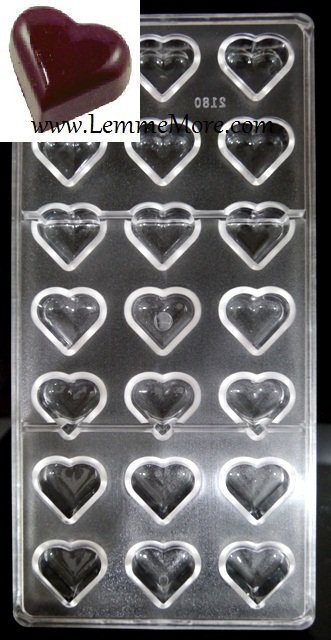 พิมพ์ช็อคโกแลต Polycarbonate รูปหัวใจ( 2180)