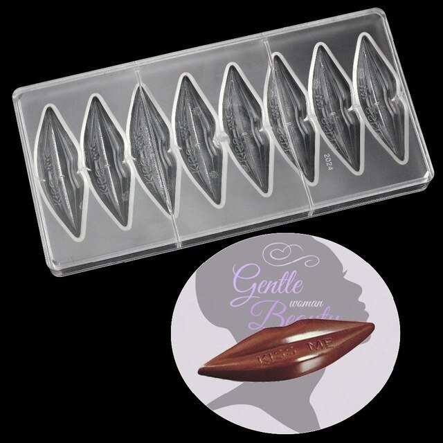 พิมพ์ช็อคโกแลต Polycarbonate   รูป Lips - ริมฝีปาก (2024)