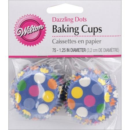 Wilton Mini Dazzling Dots Baking Cups, 75 ct