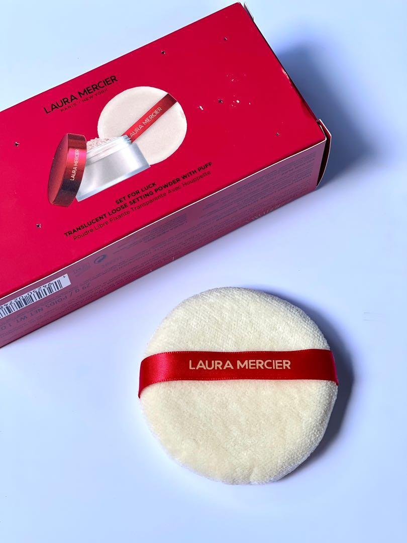 Laura Mercier Set For Luck Translucent Loose Setting Powder With Puff  (ฝาแดง) - mudmeeshop