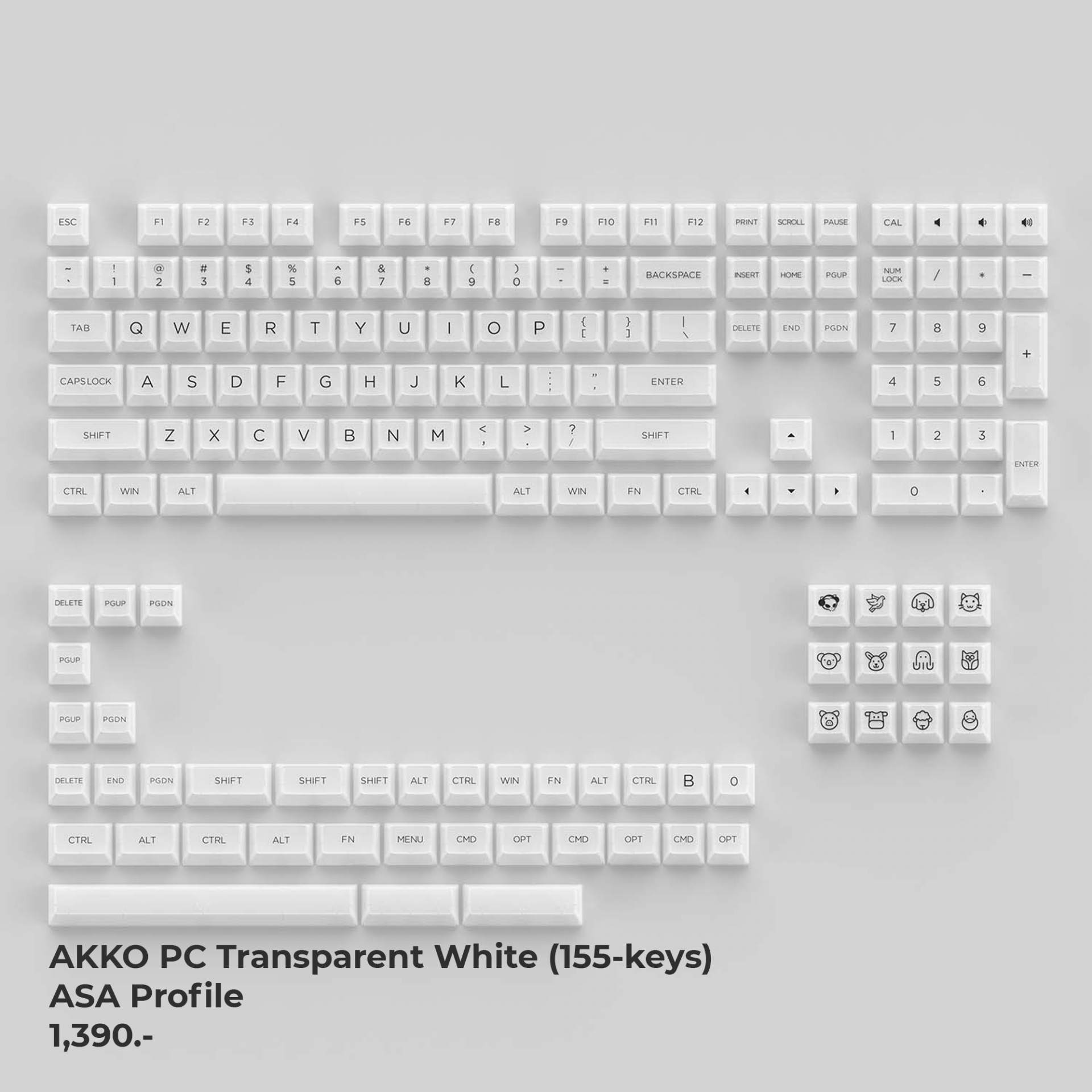 AKKO PC Transparent White - ASA Profile 155keys