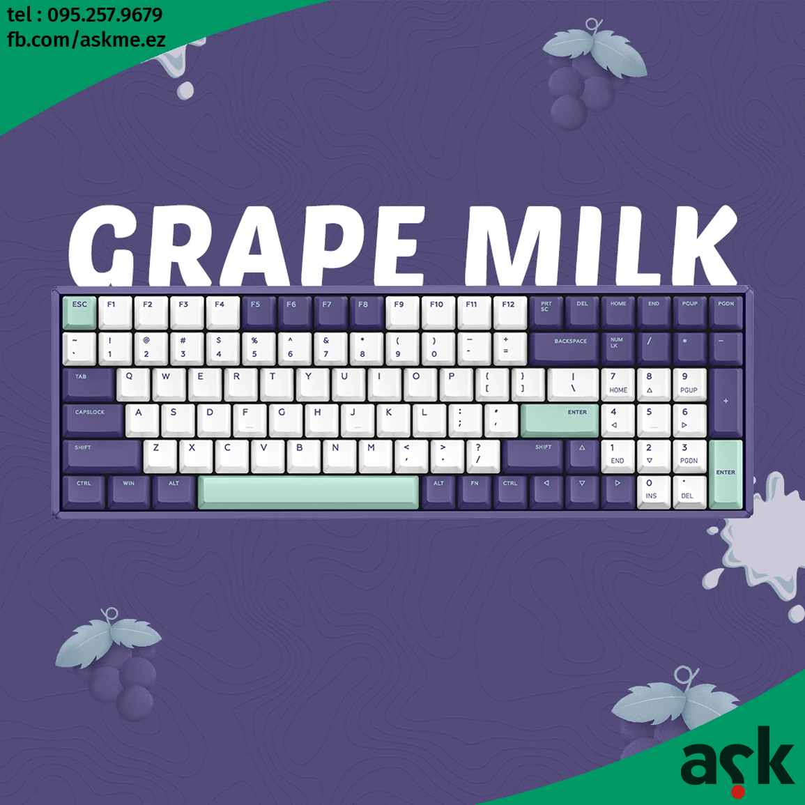 IQUNIX F96-Grape Milk Wireless Mechanical Keyboard