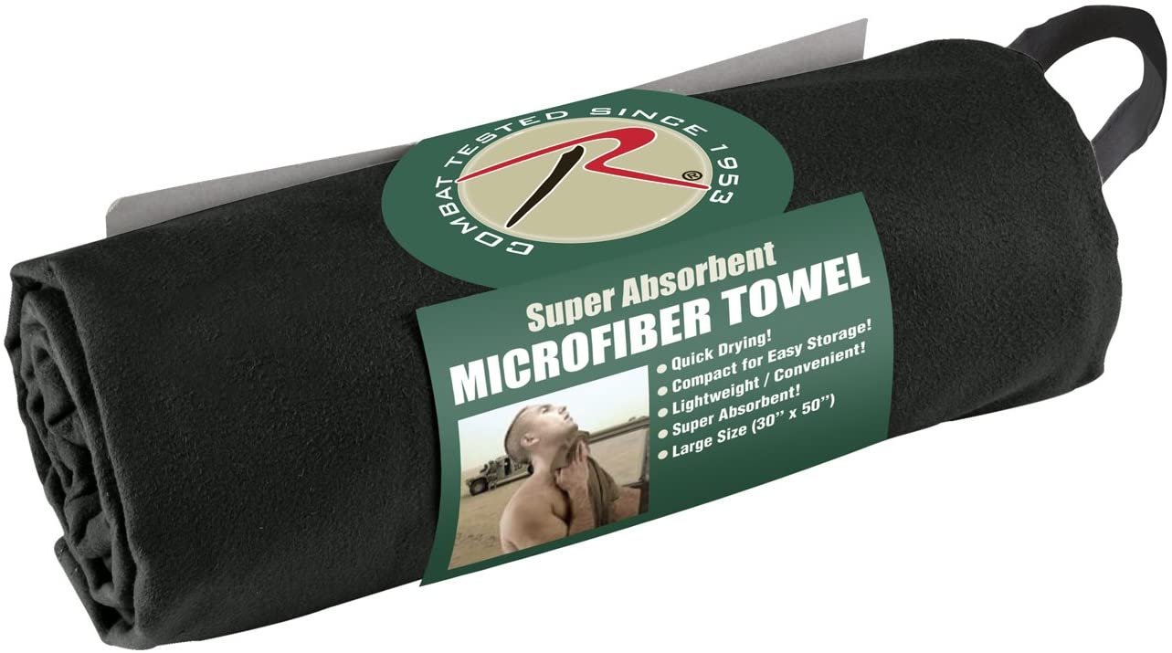 ผ้าเช็ดตัว Rothco Micro Fiber สีดำ ขนาด30x50 inch