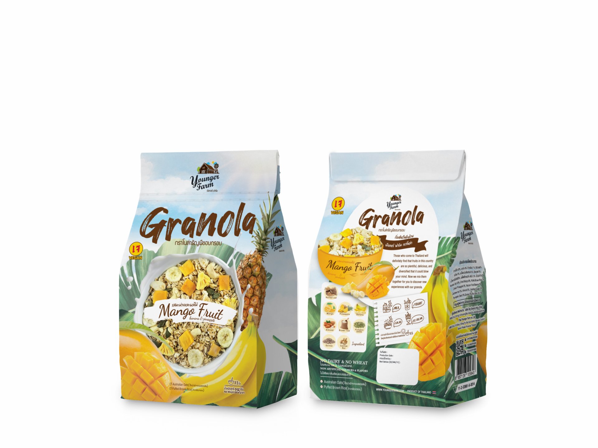 GRANOLA  MANGO AND FRUIT กราโนล่า รสมะม่วงและผลไม้ 225 g