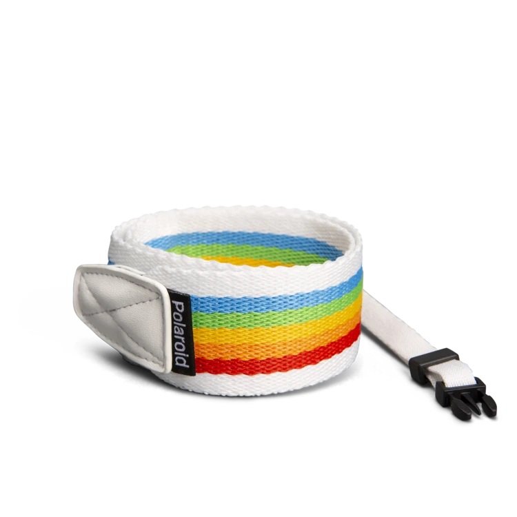 Polaroid Camera Strap - Flat Strap - Rainbow White