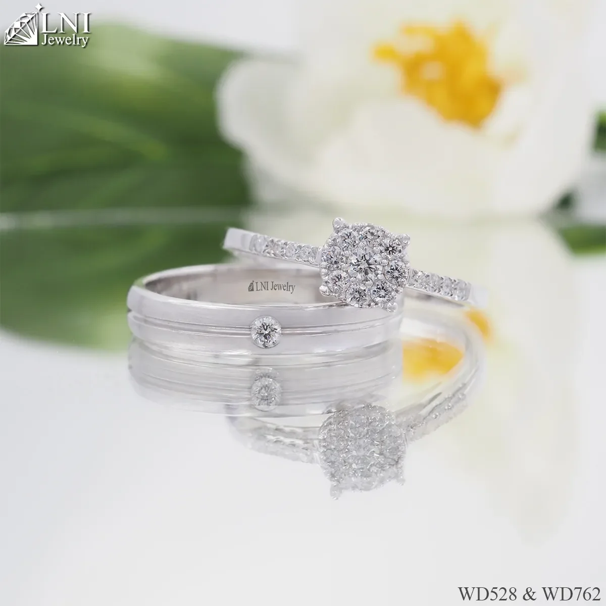 แหวนเพชรคู่ WD528 & WD762