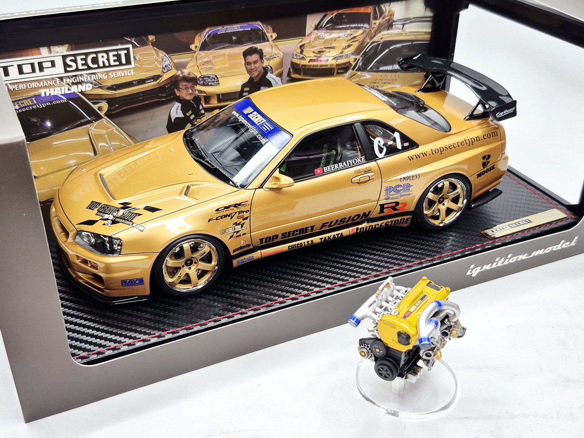 TOP SECRET 34GT-R (BNR34) Gold Edition + RB26 Engine | Ignition