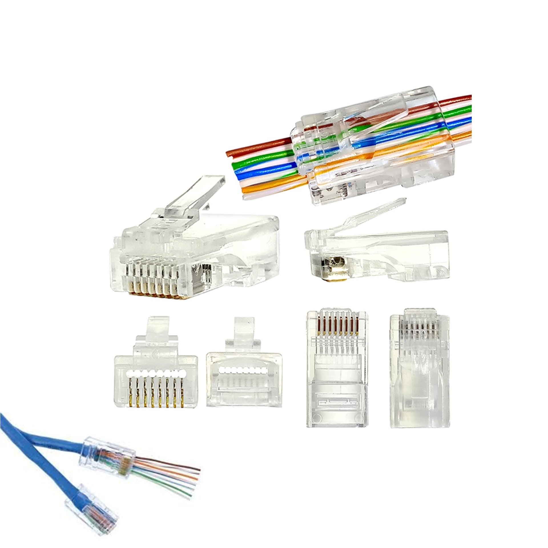 HV-RJ45H หัว Lan (RJ45) แบบทะลุ สำหรับ Cat 5e
