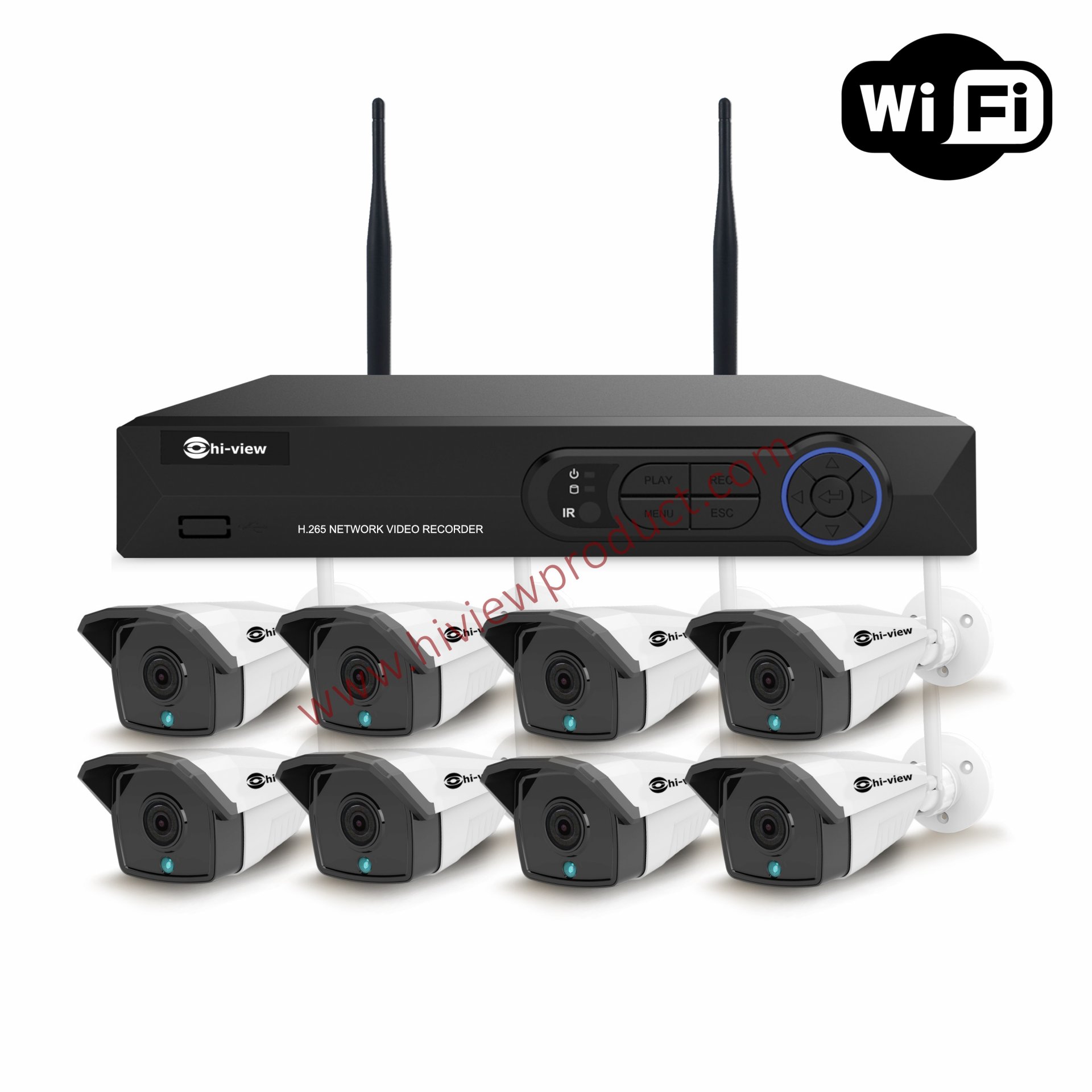 HW-3308KIT13-H3 Set 8 WIFI IP Kit  SET With Repeater (300M)