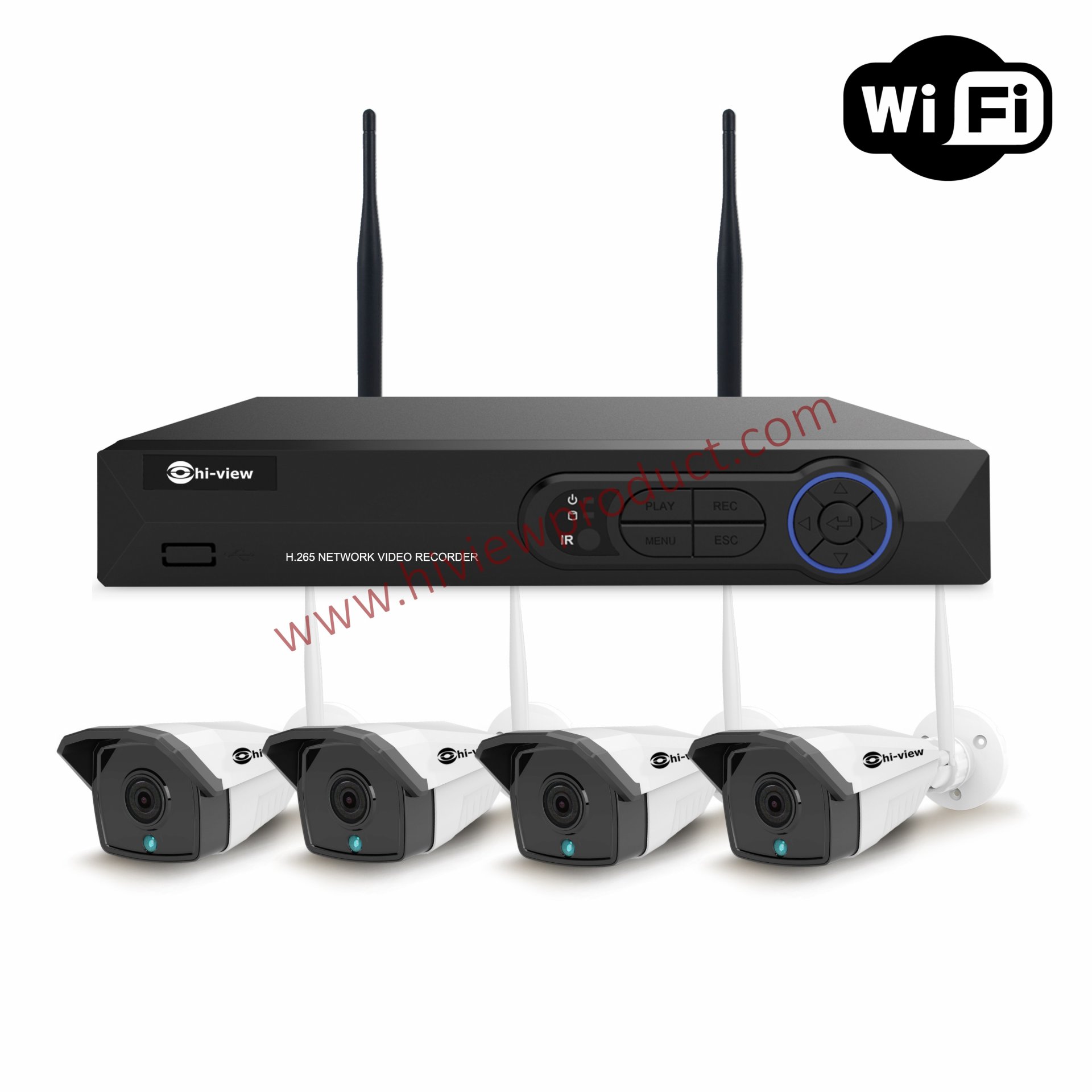 HW-3304KIT13-H3 Set 4 WIFI IP Kit  SET With Repeater (300M)