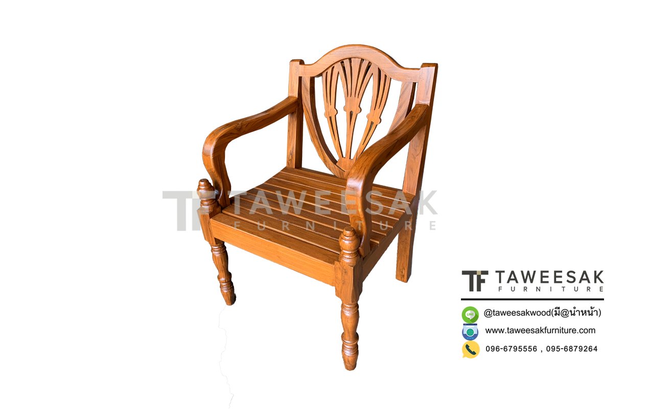เก้าอี้ไม้สักกลึง CH055