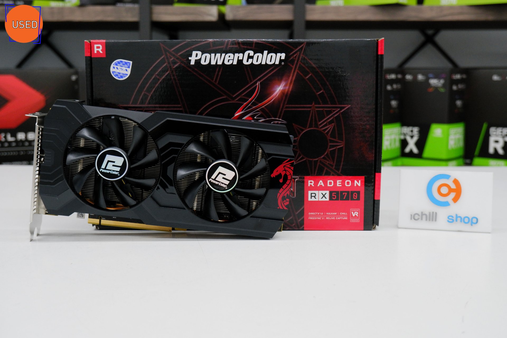 การ์ดจอ (VGA) POWER COLOR RED DRAGON RX 570 4GB 2F P11453