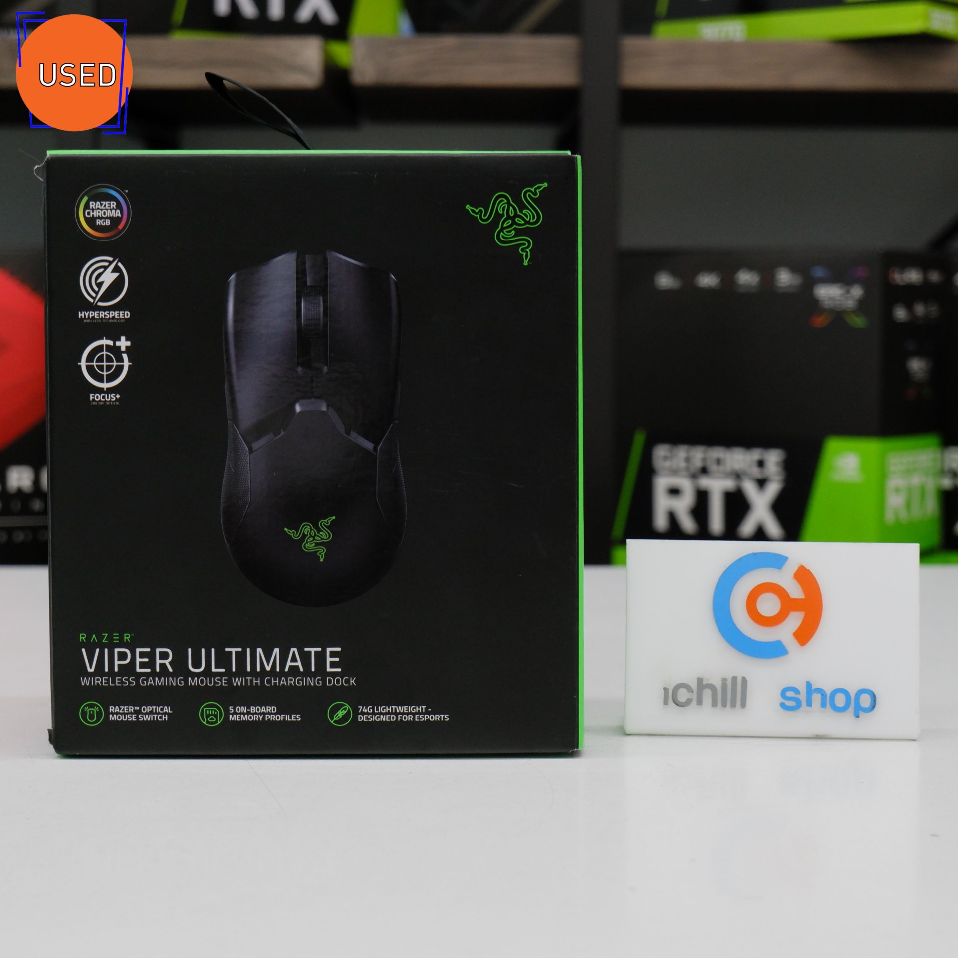 MOUSE (เมาส์) RAZER VIPER ULTIMATE WIRELESS GAMING MOUSE WITH CHARGING DOCK (BLACK) P11605