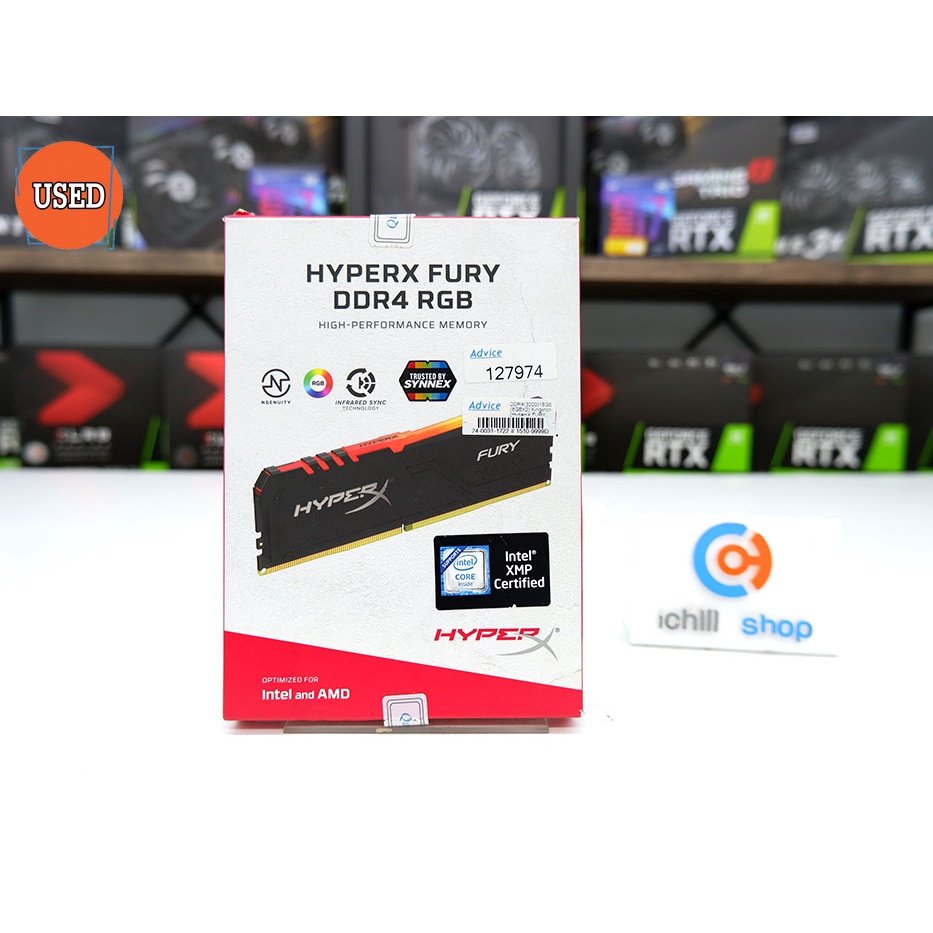 RAM (แรม) Kingston Hyper X Fury DDR4 16GB (8x2) 3200MHz P10145