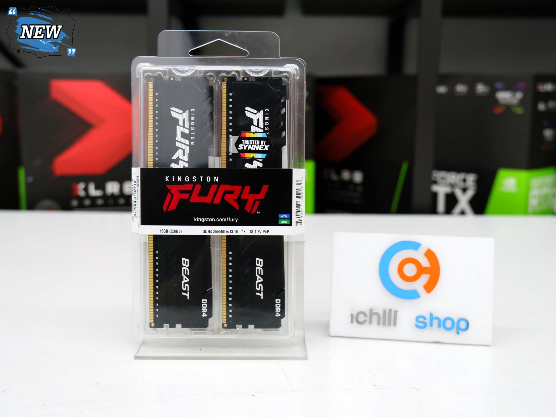 RAM (แรม) KINGSTON FURY BEAST DDR4 16GB 8X2 2666MHZ (ของใหม่) P12388
