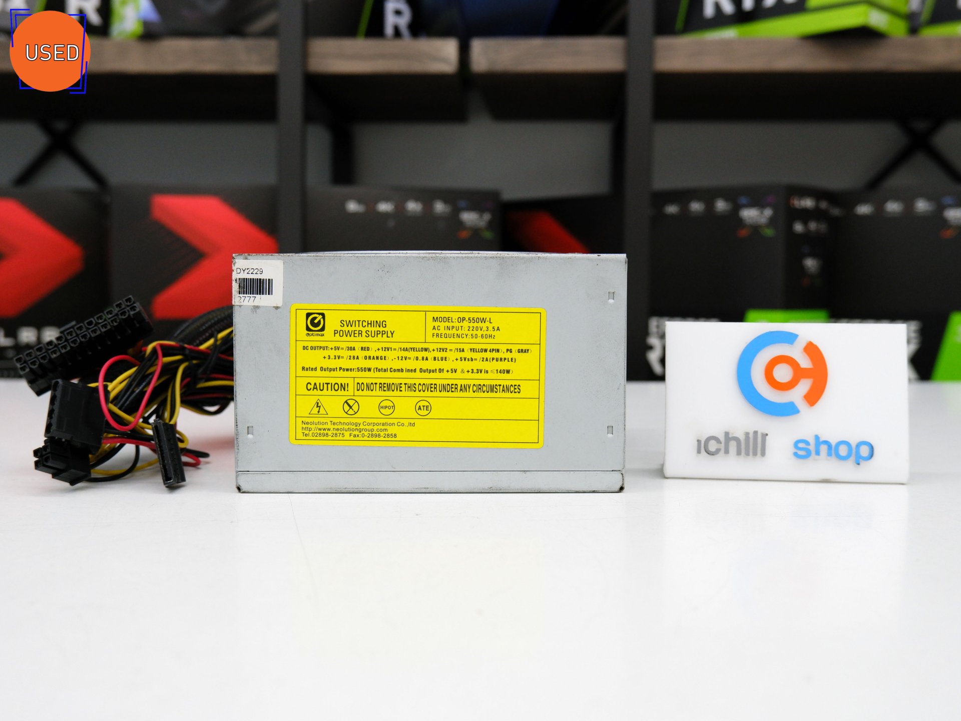 POWER SUPPLY (พาวเวอร์ซัพพลาย) SWITCHING POWER SUPPLY OP-550WL 550W NO BOX P11884